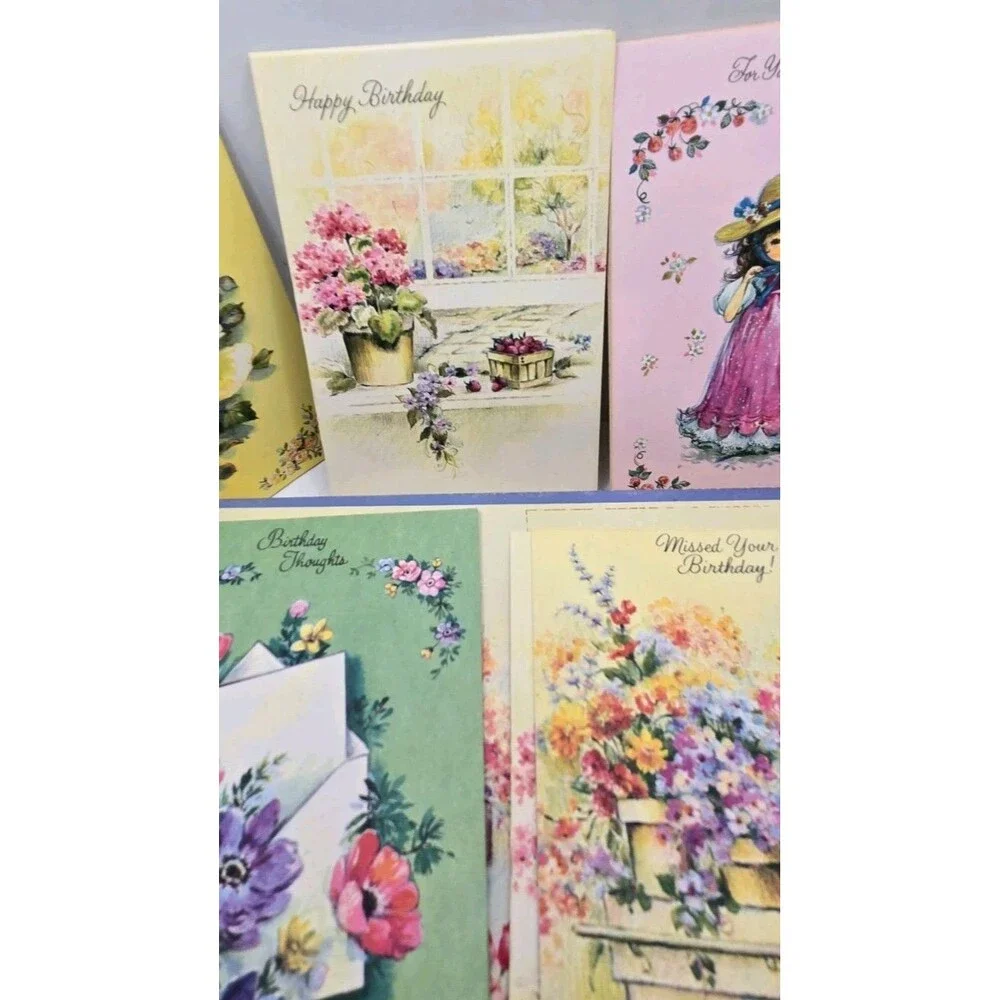 35 Vintage Birthday Cards with Envelopes Made in USA Unused